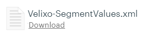 Confluence attachment icon for the Velixo-SegmentValues Generic Inquiry XML file