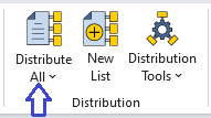 Velixo ribbon with Distribute All button highlighted