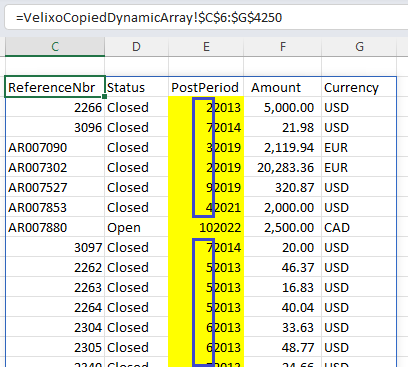 Excel worksheet after Copy Workbook Without Formulas with leading zeros removed from financial period values