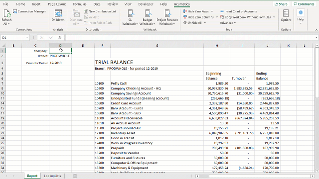 Animated demo of Excel Data Validation being configured to show a List for the Company dropdown